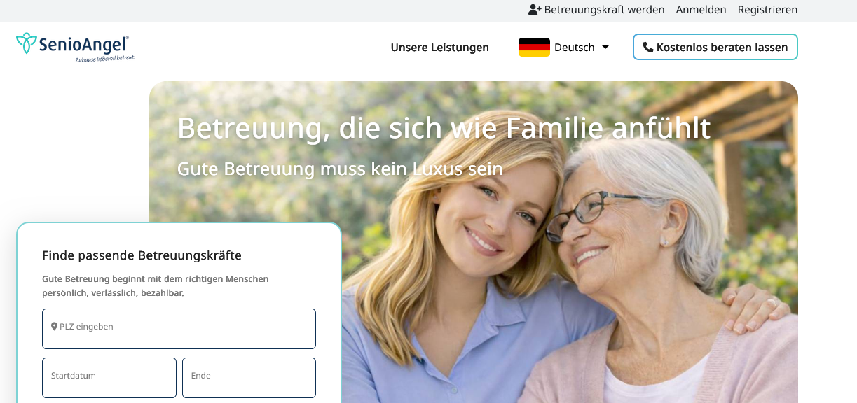SenioAngel homepage