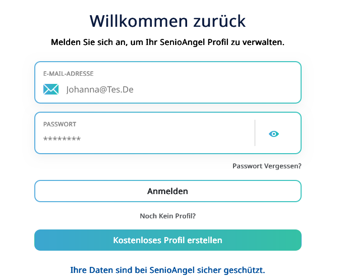 SenioAngel login